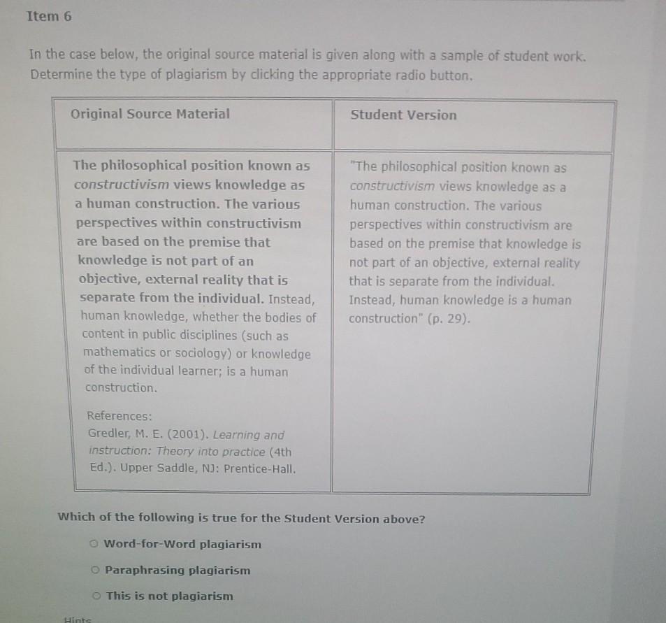 1. 2. 3. Item 4 In the case below, the original