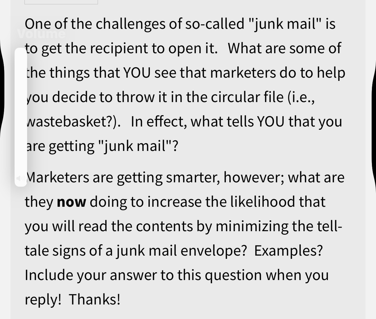 One of the challenges of so - called "junk mail"