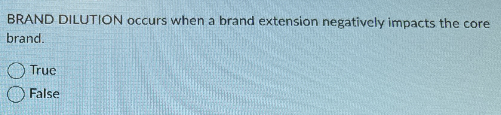 BRAND DILUTION occurs when a brand extension