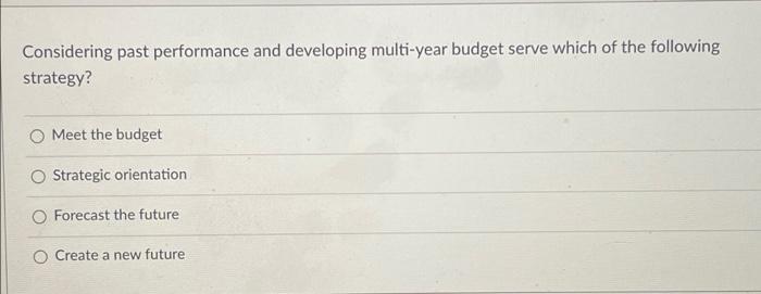 Considering past performance and developing