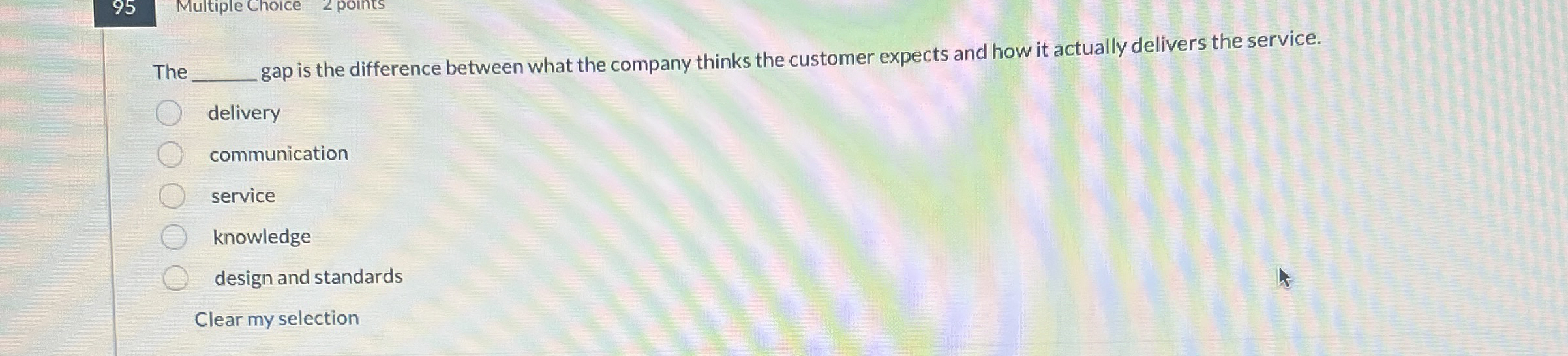 9 5 Multiple Choice 2 points The gap is the