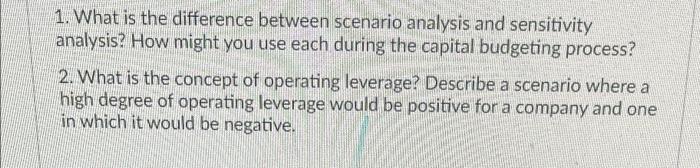 1. What is the difference between scenario