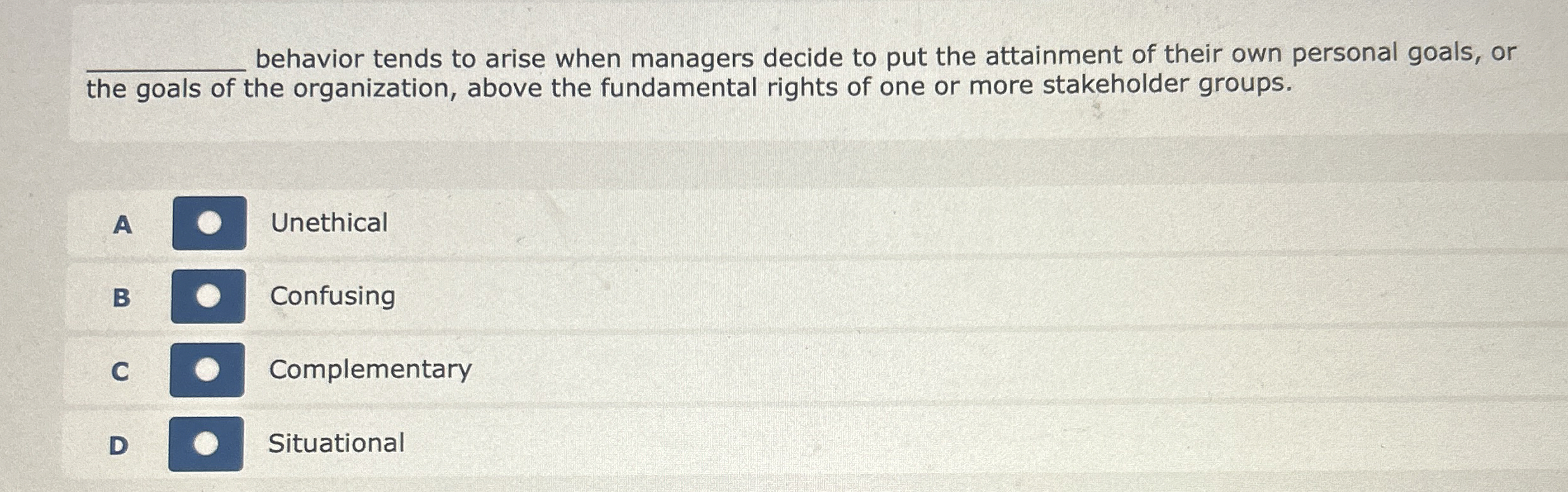 q , behavior tends to arise when managers decide