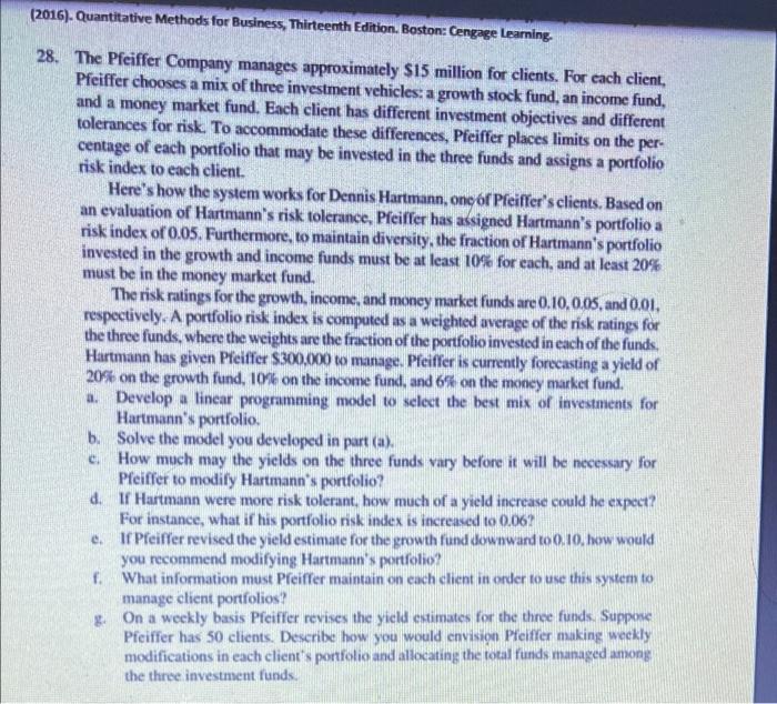 need new answer (2016). Quantitative Methods for