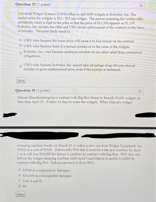 business law Question 29 (1 point) Universal