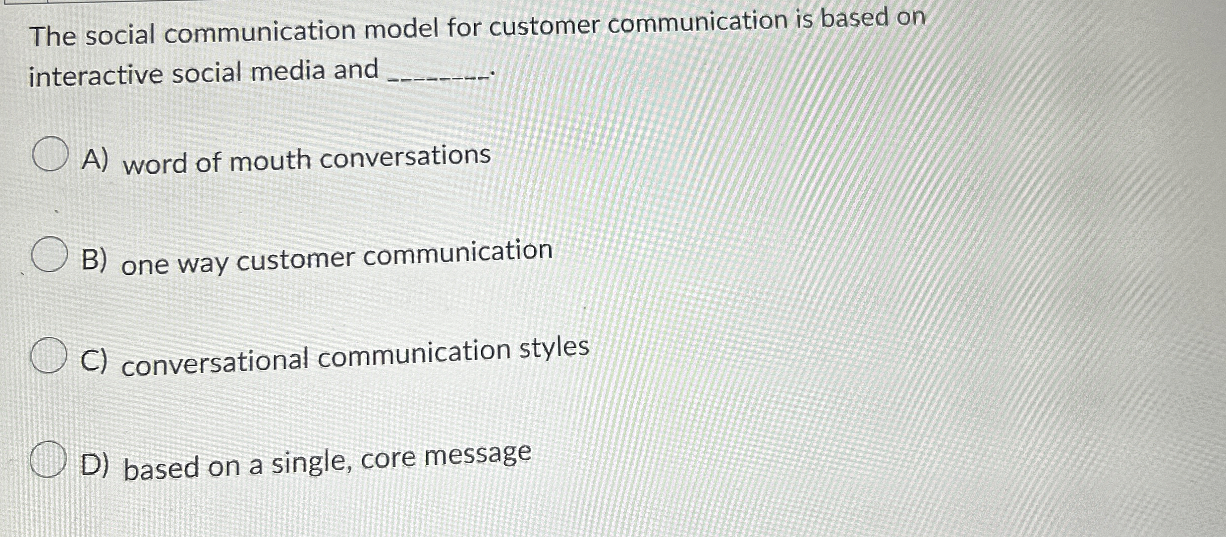 The social communication model for customer