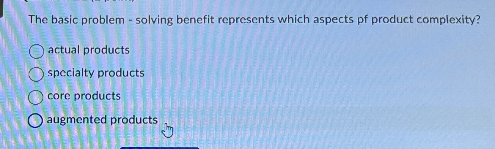 The basic problem - solving benefit represents