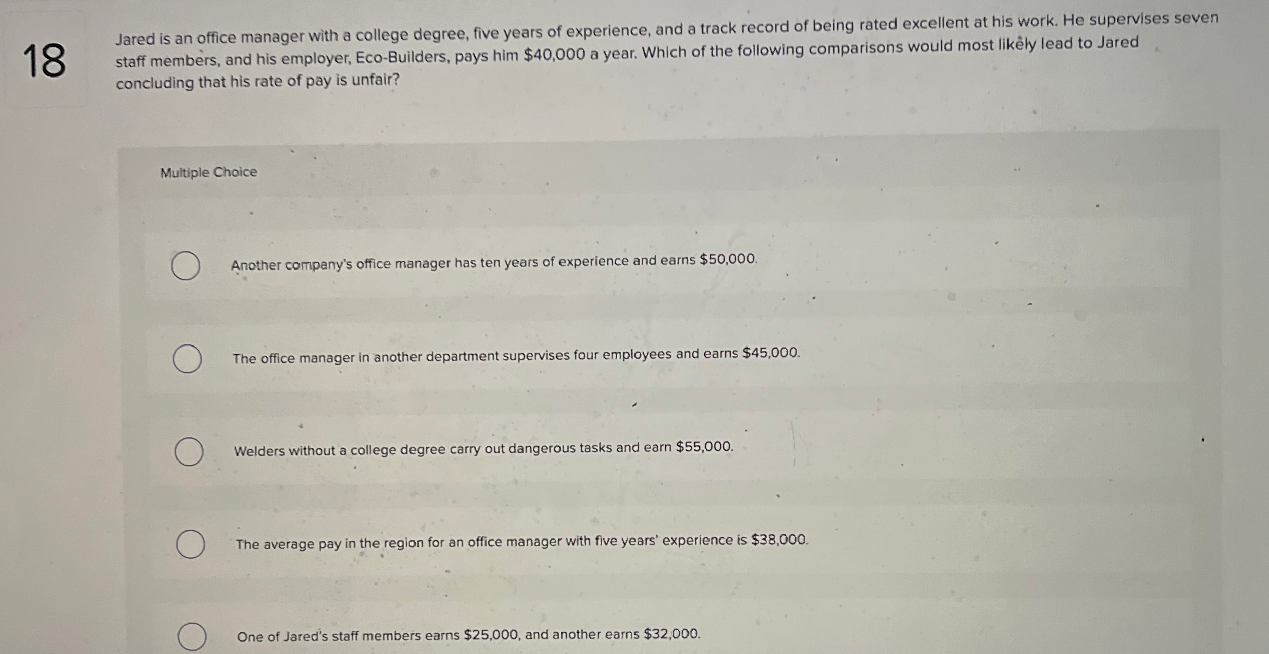 1 8 Jared is an office manager with a college