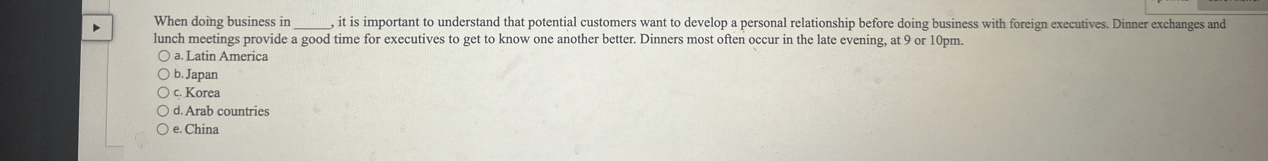 When doing business in , it is important to