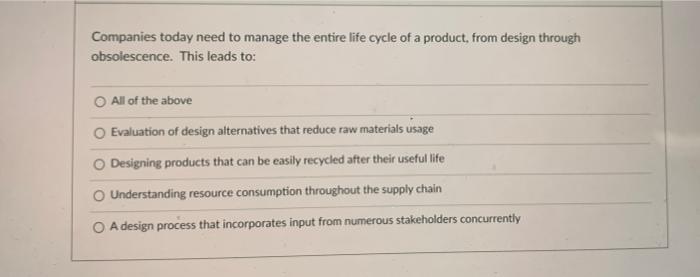 Question 18 O pts Lean practices used in modern