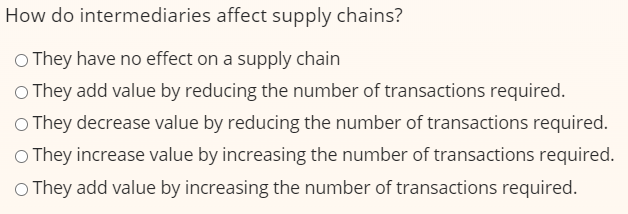 How do intermediaries affect supply chains? They