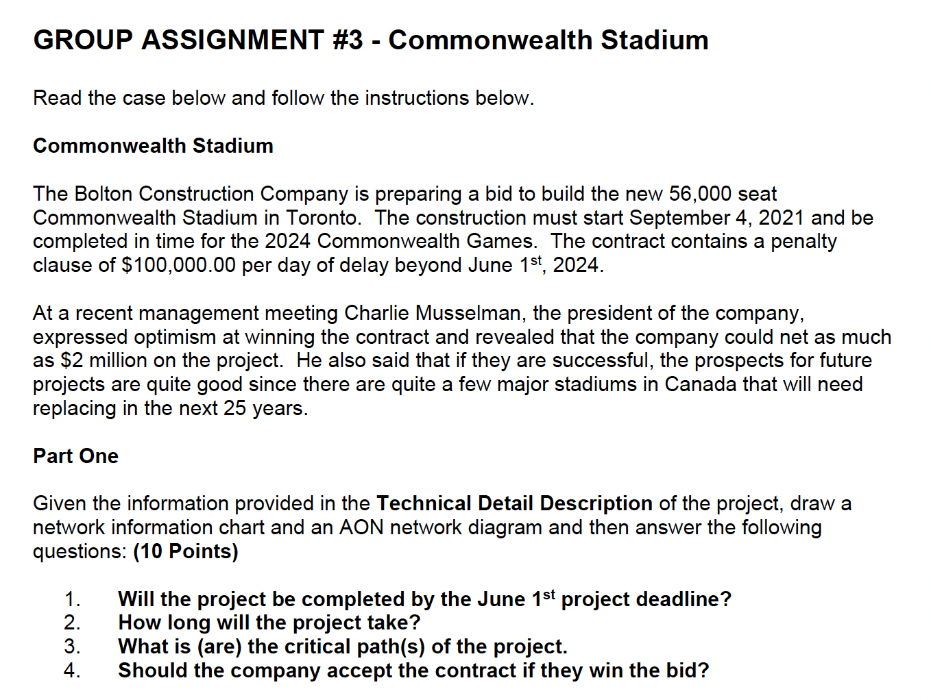 GROUP ASSIGNMENT #3 - Commonwealth Stadium Read