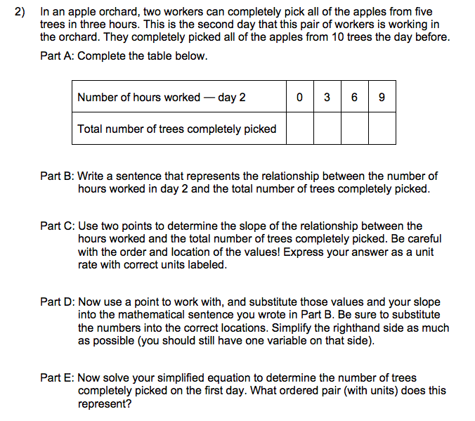 2) In an apple orchard, two workers can