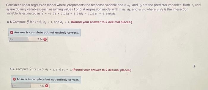 Consider a linear regression model where