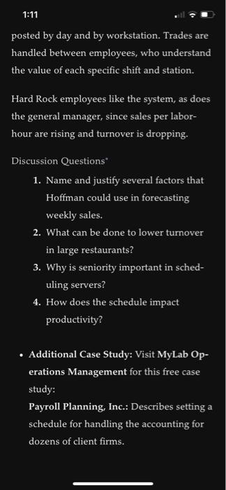 Read the case study Scheduling at Hard Rock Cafe