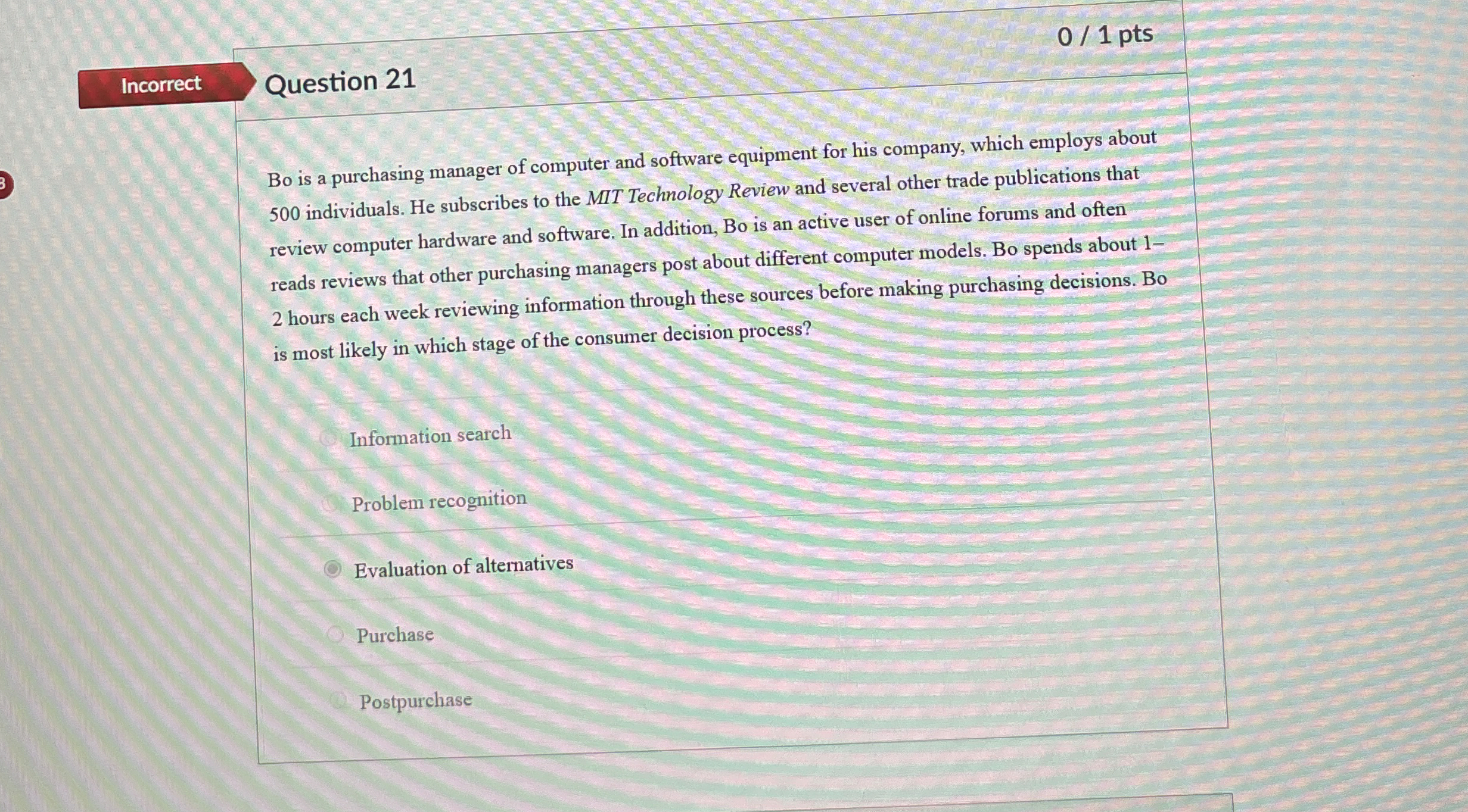 Question 2 1 0 1 pts Bo is a purchasing manager
