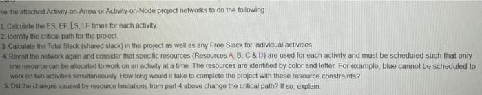 Please show all work Simple Project Precedence