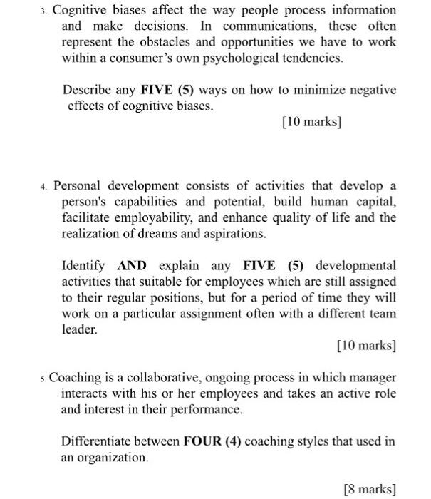 SUBJECT-PERFORMANCE MANAGEMENT 3. Cognitive