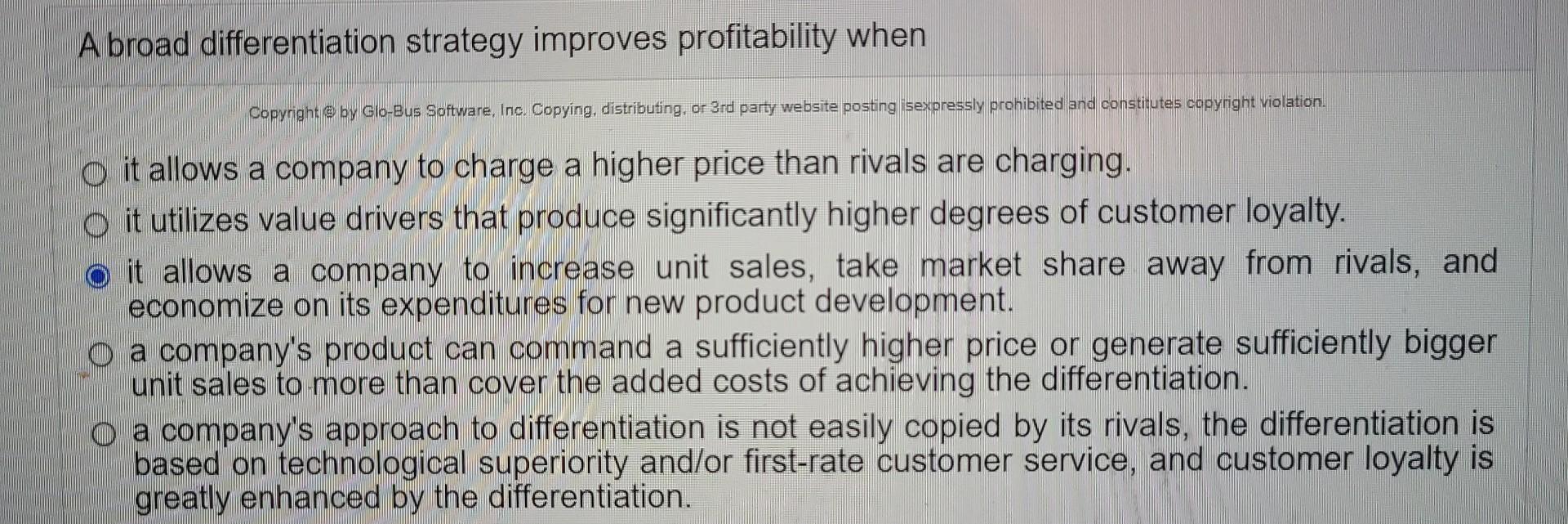 A broad differentiation strategy improves