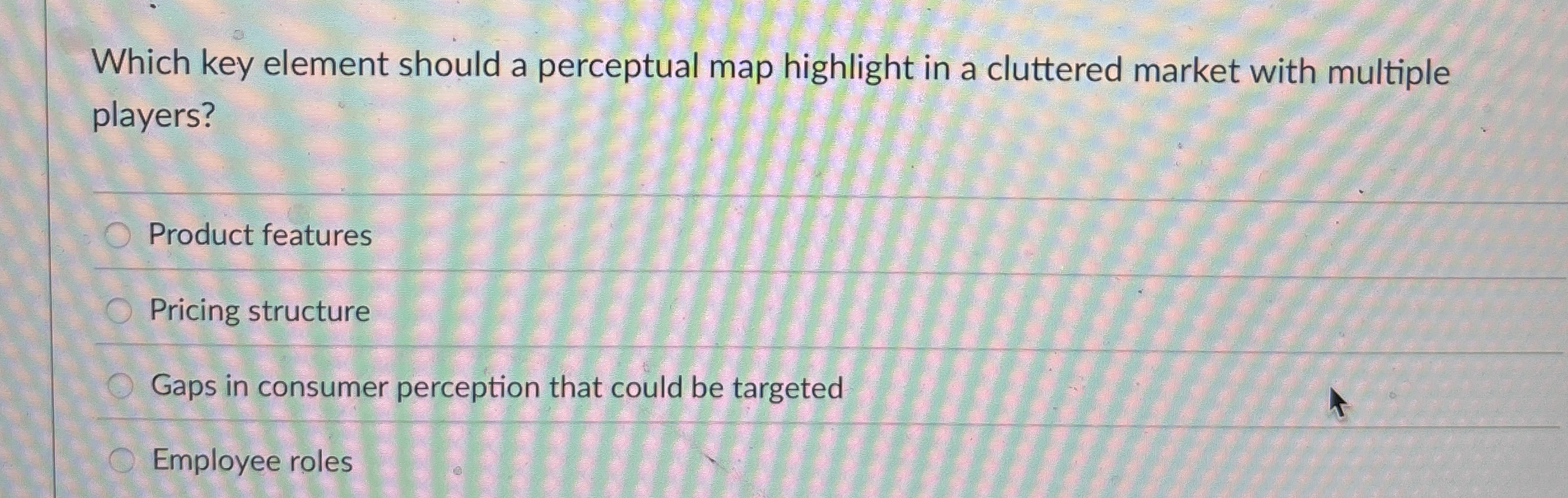 Which key element should a perceptual map