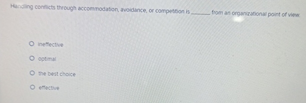 Handling conflicts through accommodation,