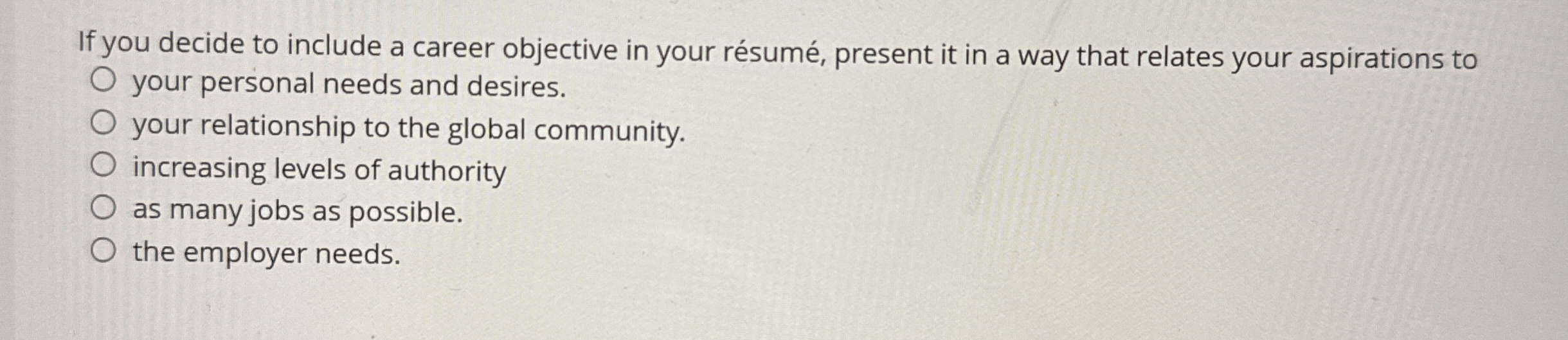 If you decide to include a career objective in