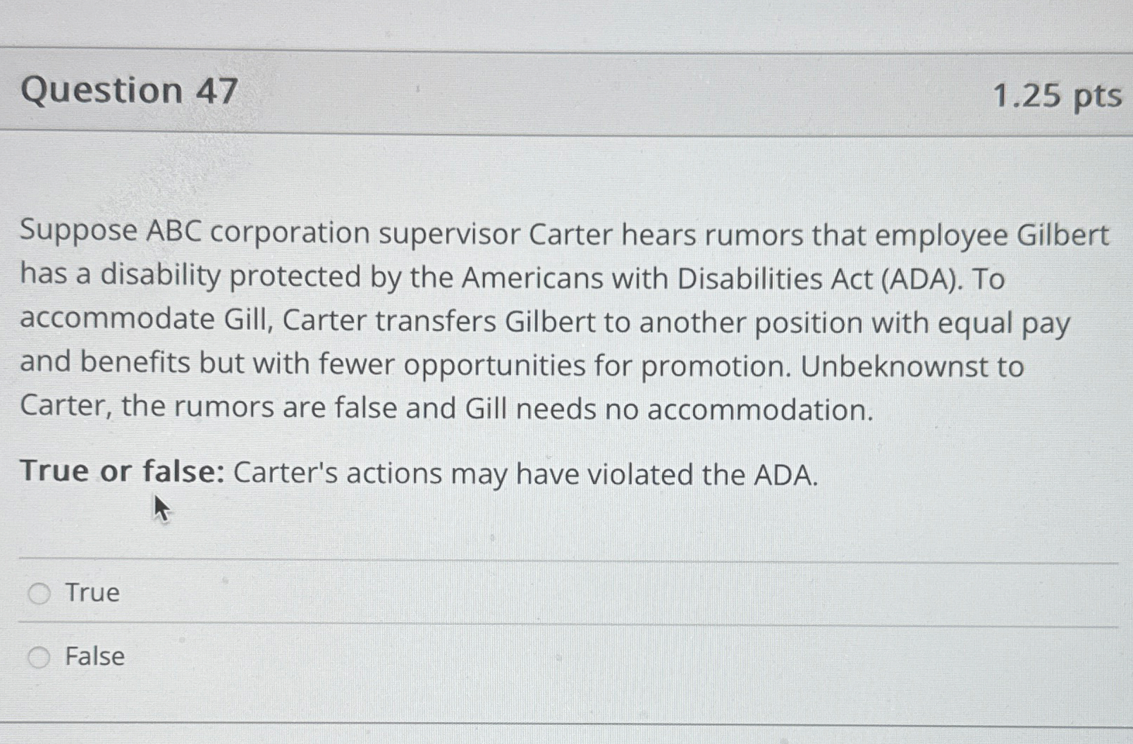 Question 4 7 1 . 2 5 pts Suppose ABC corporation