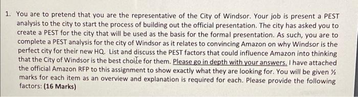 1. You are to pretend that you are the