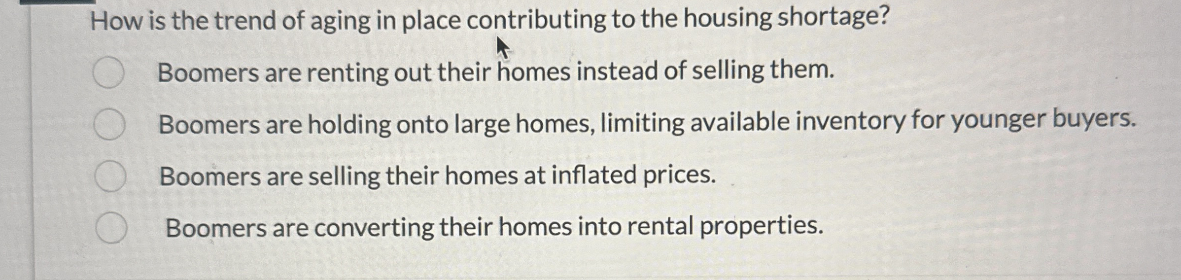 How is the trend of aging in place contributing