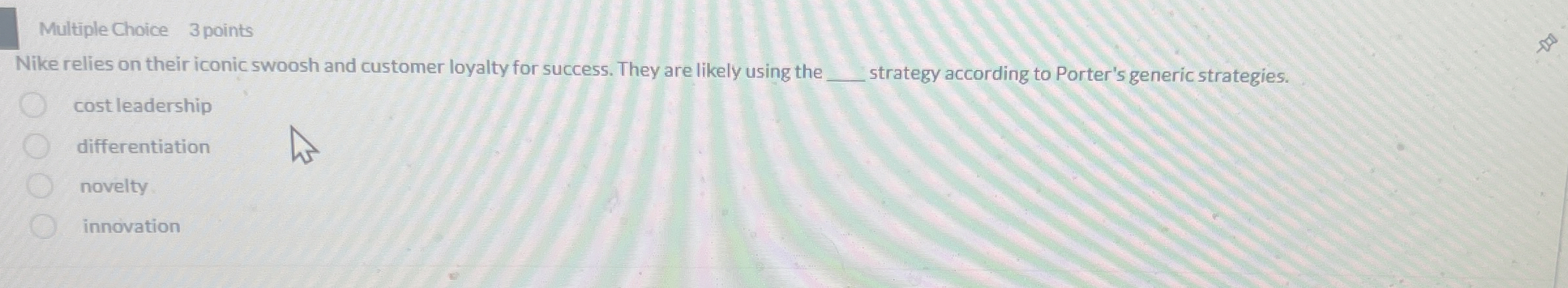 Multiple Choice 3 points Nike relles on their