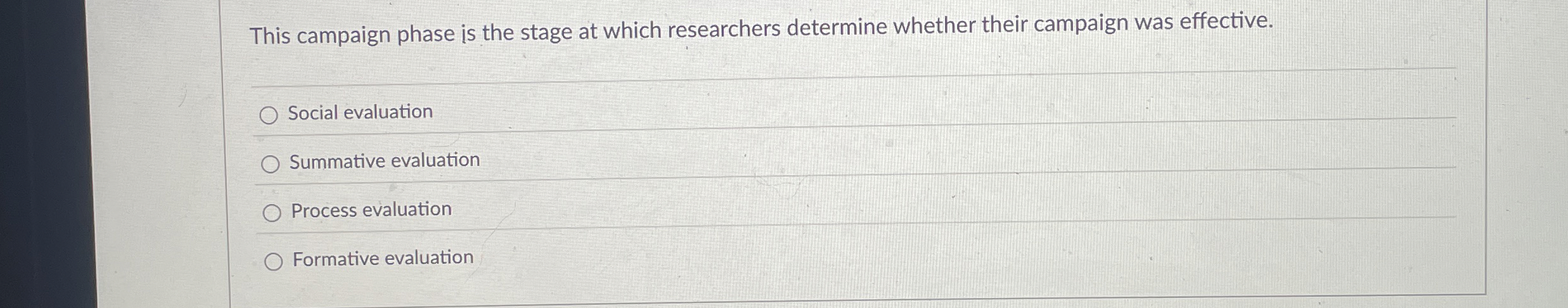 This campaign phase is the stage at which