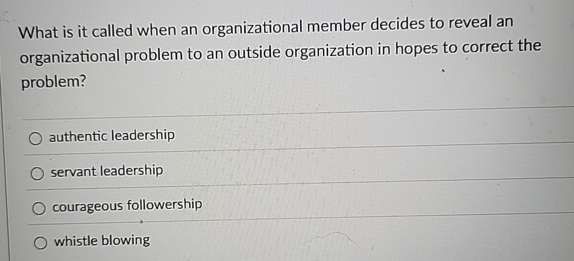 What is it called when an organizational member