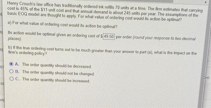 a Henry Crouch's law office has traditionally