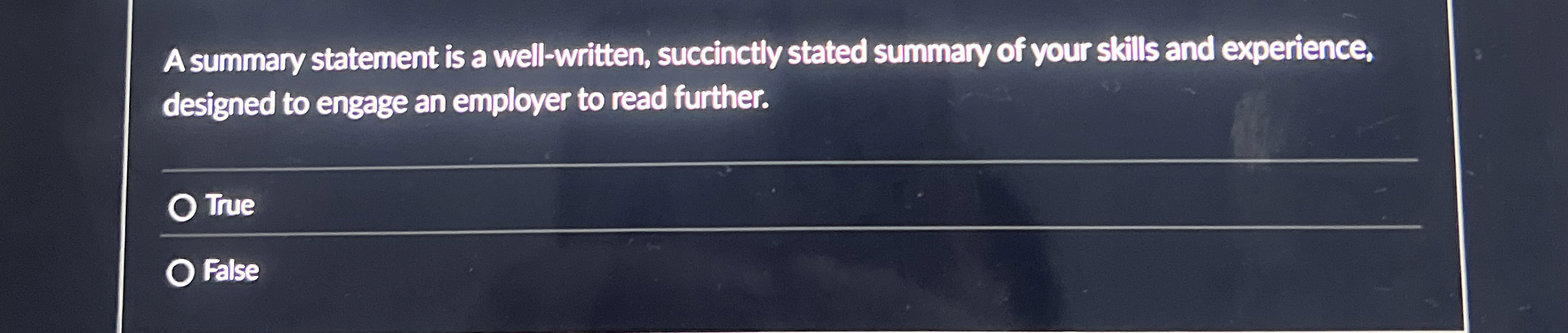 A summary statement is a well - written,