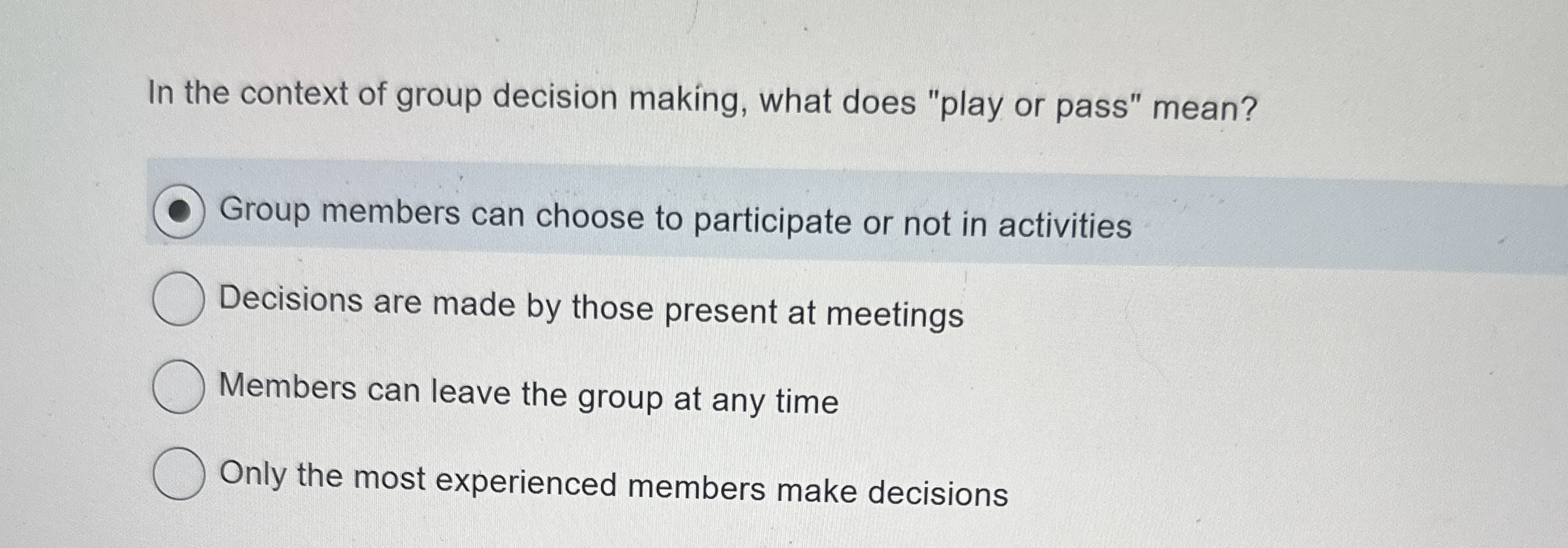 In the context of group decision making, what