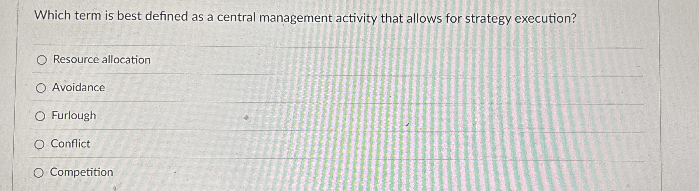 Which term is best defined as a central