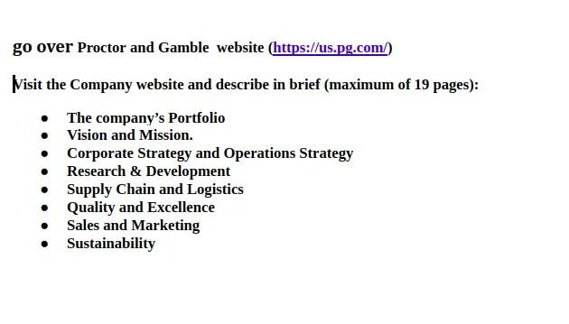 go over Proctor and Gamble website