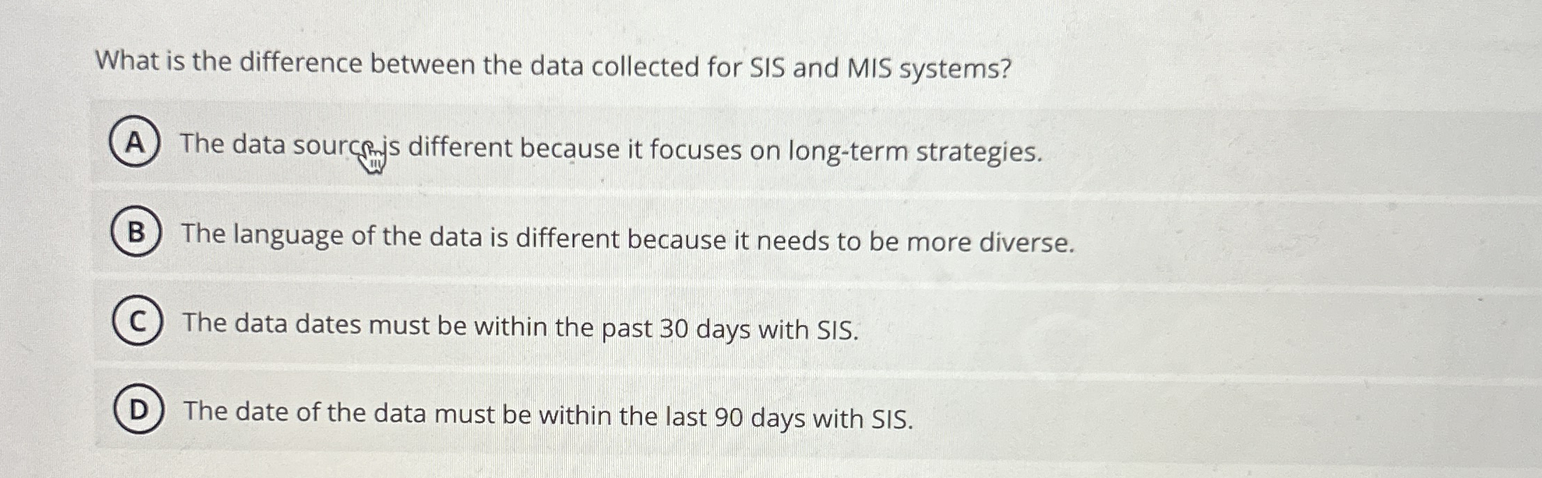 What is the difference between the data collected