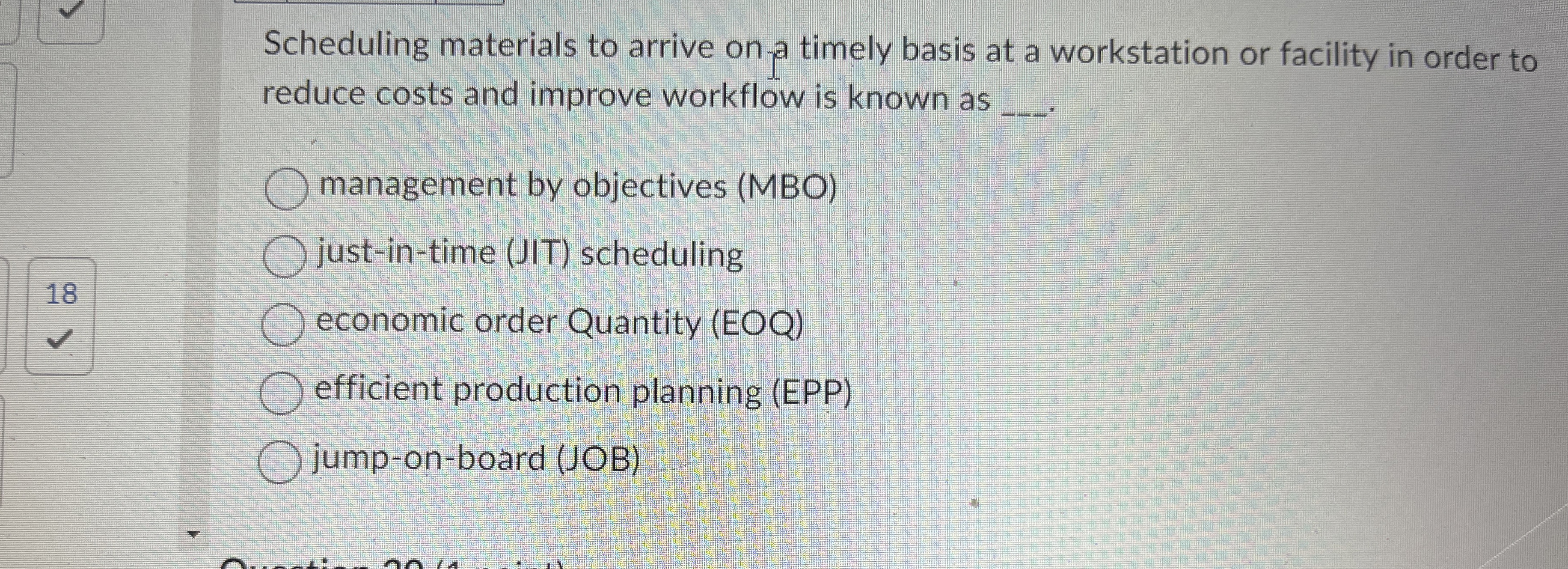 Scheduling materials to arrive on - a timely
