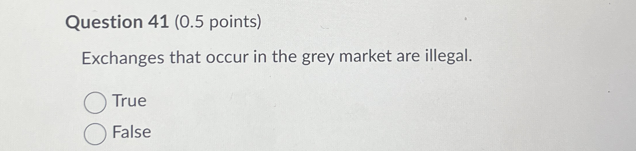 Question 4 1 ( 0 . 5 points ) Exchanges that