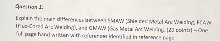Question 1: Explain the main differences between