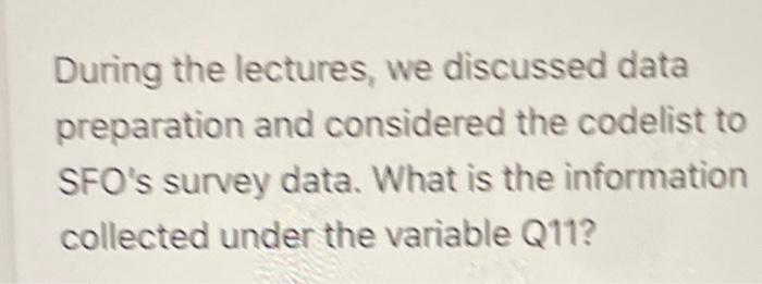 During the lectures, we discussed data