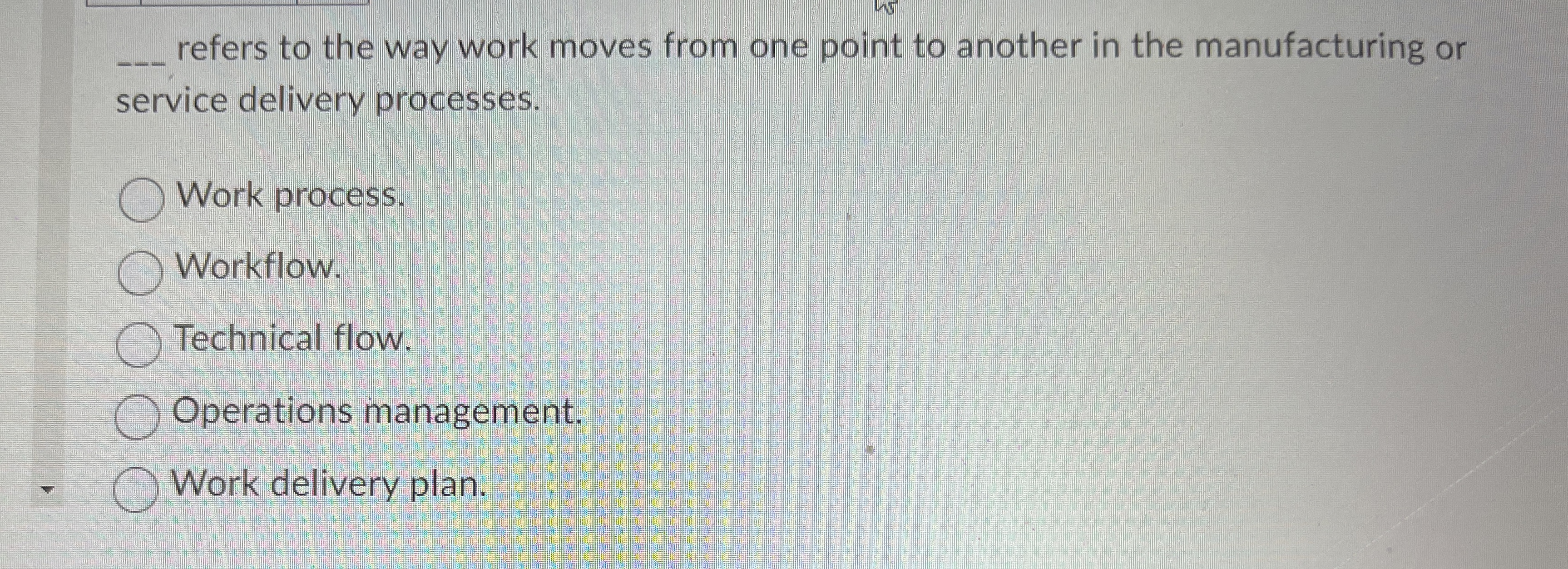 refers to the way work moves from one point to