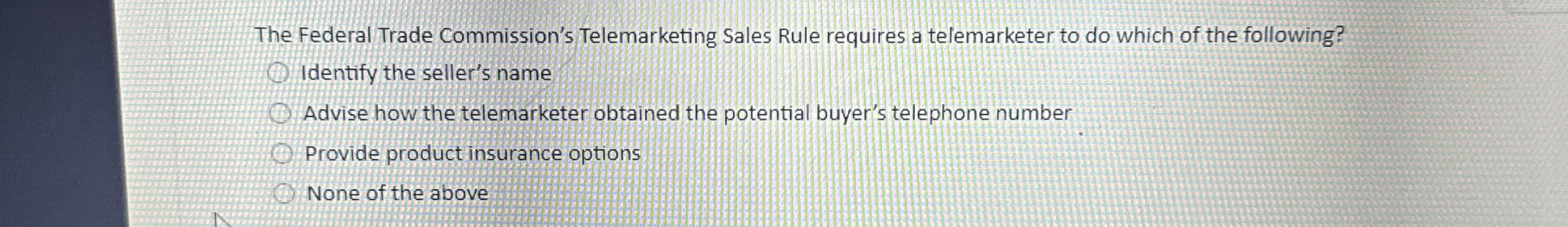 The Federal Trade Commission's Telemarketing