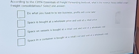 According to the CIFFA Essentials of Freight