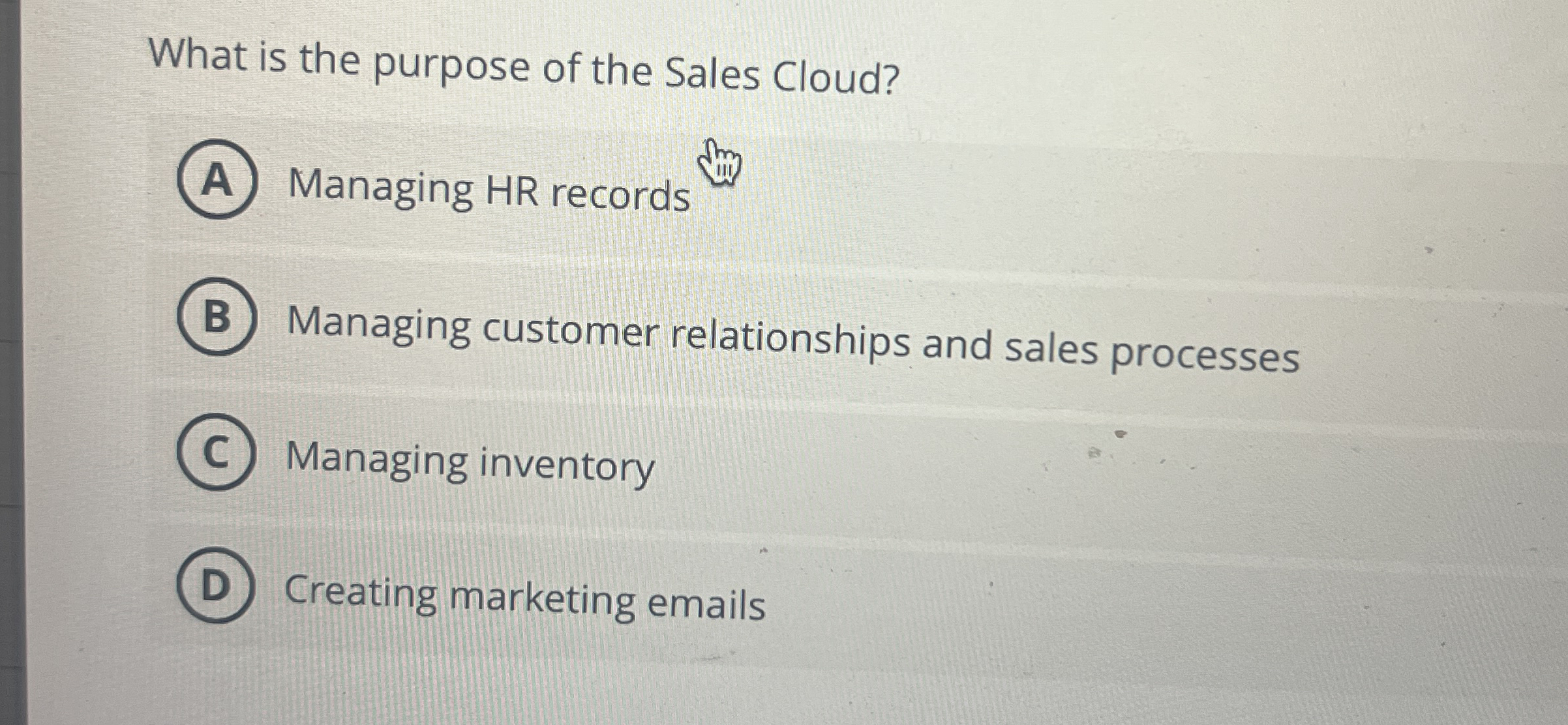 What is the purpose of the Sales Cloud? Managing