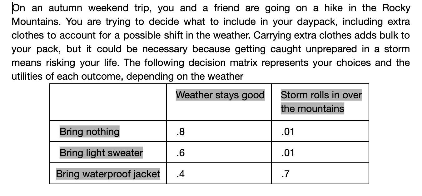 (a) Does any choice dominate or is any choice