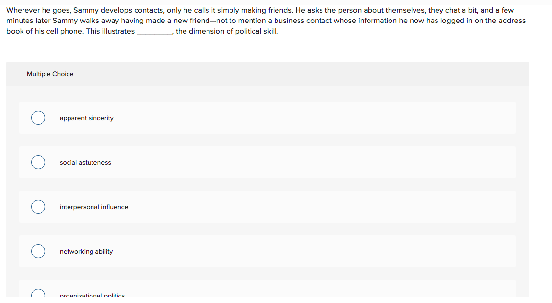 Wherever he goes, Sammy develops contacts, only