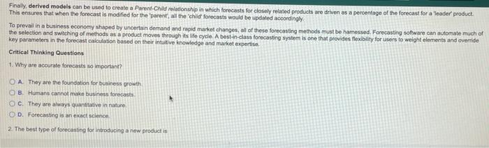 11 Picking the Right Forecasting Technique