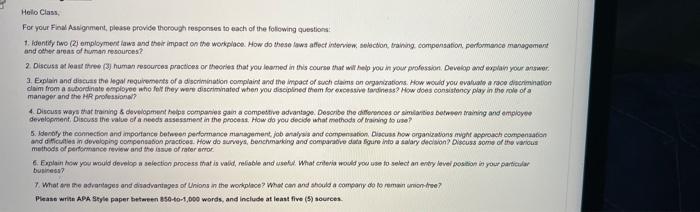 please answer the questions below and type out